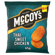 McCoy's Thai Sweet Chicken Flavour Ridge Cut Potato Crisps PM £1.25 20x65g
