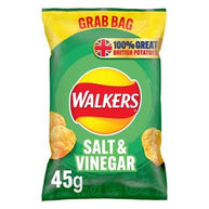 Walkers Salt & Vinegar Grab Bag Crisps 32x45g