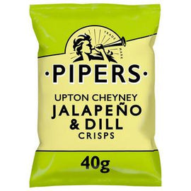 Pipers Upton Cheyney Jalapeño & Dill Crisps 24 x 40g