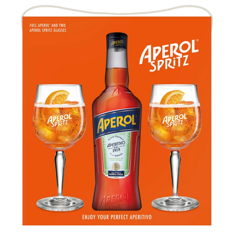 Aperol Spritz Gift Pack Including Aperol 70cl and 2 Aperol Spritz Glasses