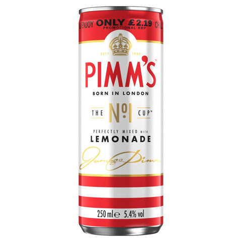 Pimm's Cup & Lemonade Premix Liqueurs Ready to Drink 10x250ml
