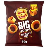Hula Hoops Big Hoops Iconic Barbecue Beef Flavour PM£1.25 20x70g
