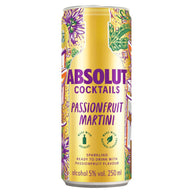 Absolut Pre-Mixed Sparkling Passionfruit Martini Vodka Drink 12 x 250ml