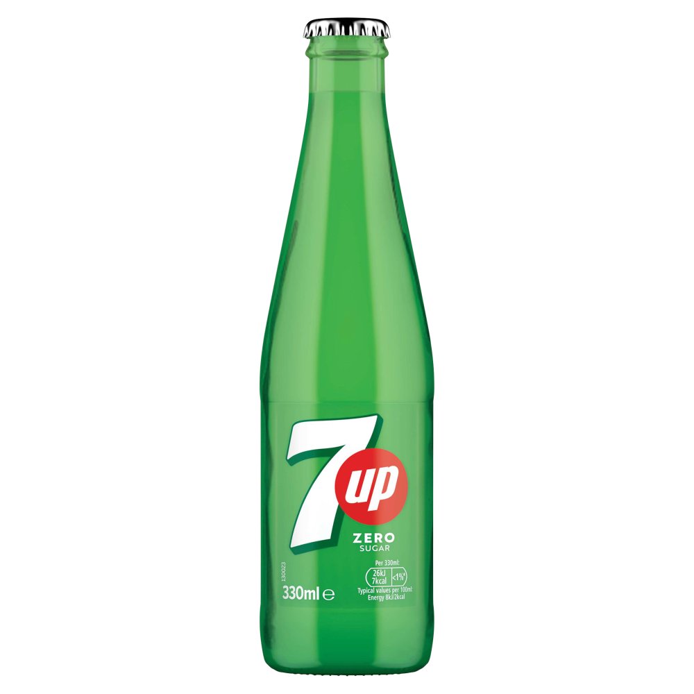 Buy 7UP Zero Sugar Free Lemon & Lime Glass Bottle 24 x 330ml Online ...
