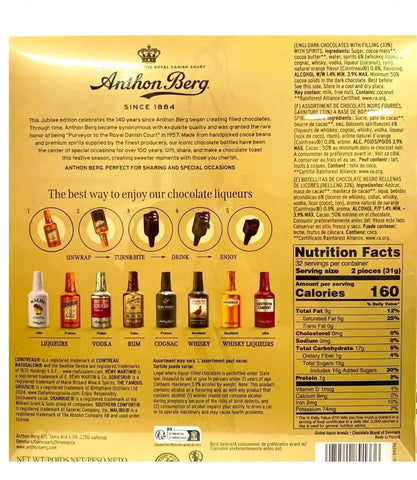 Anthon Berg Liqueur Filled Dark Chocolate Gift Box - Pack of 64
