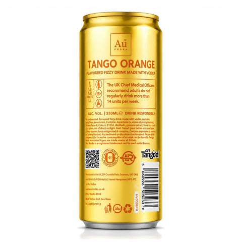 Au Vodka Tango Orange Cans 12 x 330ml - NEW