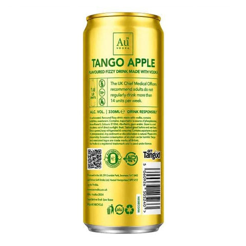 Au Vodka Tango Apple Cans 12 x 330ml - NEW