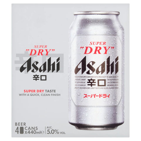 Asahi Super Dry Lager Beer 24 x 440ml Cans