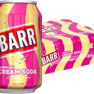 Barr American Cream Soda Zero Sugar Sparkling Soft Drink 24 x 330ml