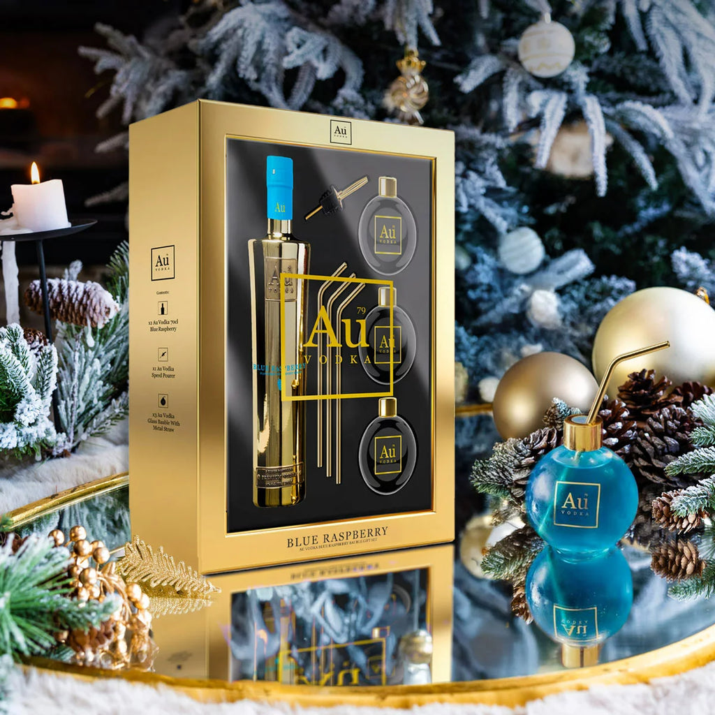 Blue Raspberry Gifts Buy AU Vodka Blue Raspberry Bauble Gift Pack 70cl Online - 365 Drinks