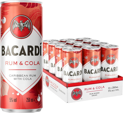 Bacardí Rum & Cola Rum Mixed Drink 12 x 250ml