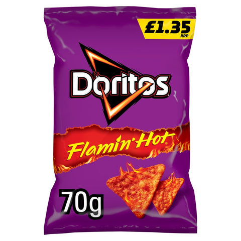 Doritos Extra Flamin' Hot Sharing Bag Crisps PM £1.35 15x70g