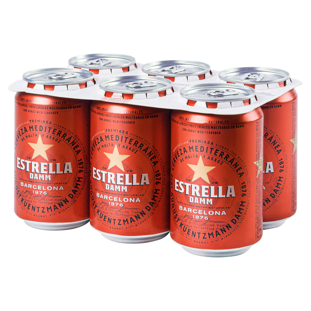 Estrella Damm Lager Beer Cans 6x330ml