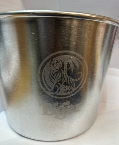 Tiger Beer Brushed Stainless 6 Bottle Bottle Cooler / Ice Bucket with Bottle Opener