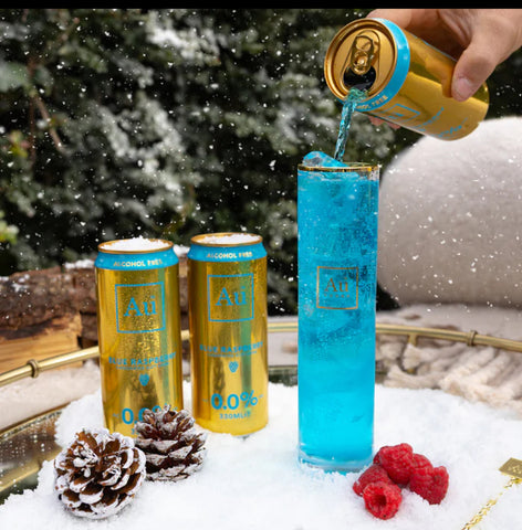 Au Vodka Blue Raspberry Alcohol Free 4x330ml cans