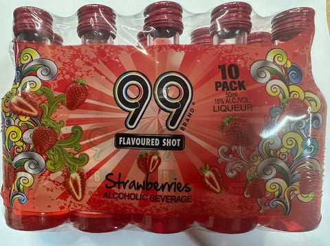 99 Strawberries Shot 10 x 5cl Miniature - Full Pack