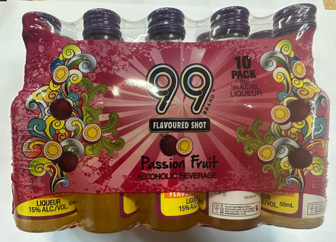 99 Passion Fruit Shot 10 x 5cl Miniature - Full Pack