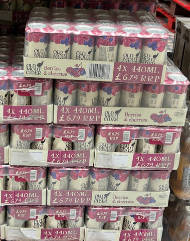 Old Mout Berries and Cherries Cans 24x440ml - New Size