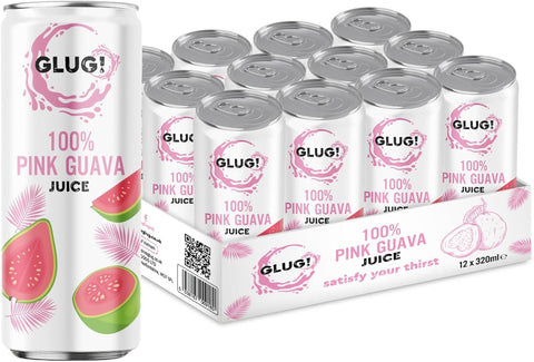 Glug 100% Pink Guava Juice 12 x 320ml Cans