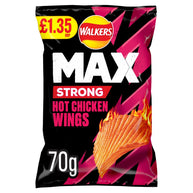 Walkers Max Strong Hot Chicken Wings Crisps £1.35 PM 15x70g