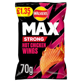 Walkers Max Strong Hot Chicken Wings Crisps £1.35 PM 15x70g