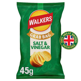Walkers Salt & Vinegar Grab Bag Crisps 32x45g