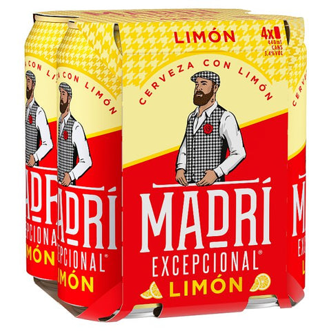Madri Excepcional Limon Premium Lager Beer Cans 24 x 440ml - NEW