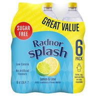 Radnor Splash Lemon & Lime Still Flavoured Spring Water 6 x 1.5L