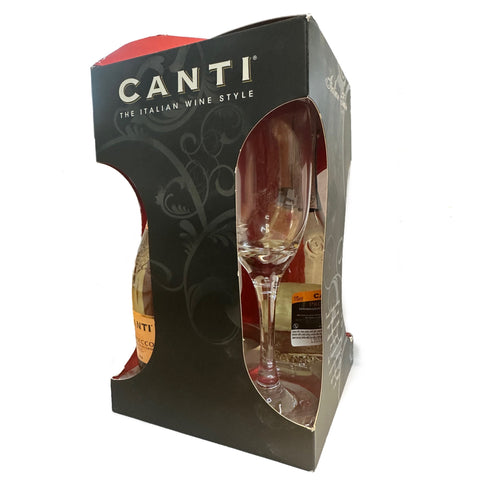 Canti Prosecco and Glass Flutes Gift Set 2x20cl