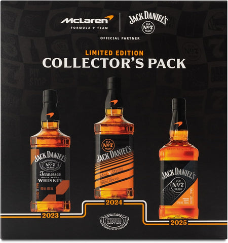 Jack Daniel’s x McLaren Limited Edition Collector Pack - 2023, 2024 & 2025 Bottles - Only 2,000 Available - Exclusive Premium Whiskey Gift Set - 3 × 70 cl
