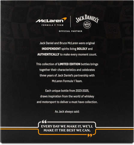 Jack Daniel’s x McLaren Limited Edition Collector Pack - 2023, 2024 & 2025 Bottles - Only 2,000 Available - Exclusive Premium Whiskey Gift Set - 3 × 70 cl