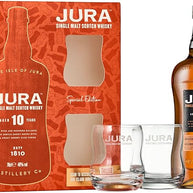 Jura 10 Year Old Single Malt Whisky 2 Glasses Gift Pack