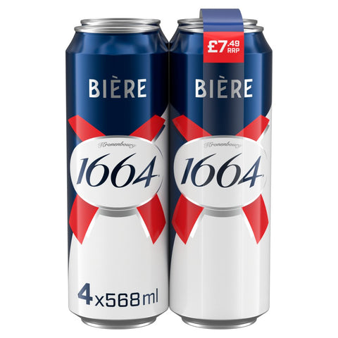 Kronenbourg 1664 Biere Beer Lager 24x568ml Pint Cans