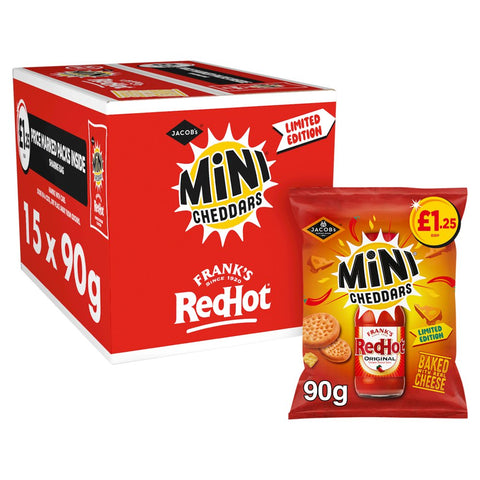 Jacob's Limited Edition Mini Cheddars with Frank’s Red Hot Original Sauce 15 x 90g Bags - Limited edition