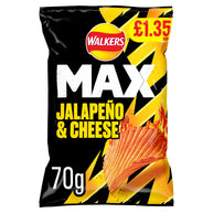 Walkers MAX Jalapeno & Cheese Sharing Crisps 15x70g PMP RRP £1.35