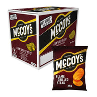 McCoy's Flame Grilled Steak Ridge Cut Potato Crisps 26x45g Box