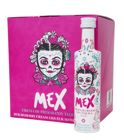 Mex Strawberry Cream Liqueur with Tequila 12 x 5cl - Miniature