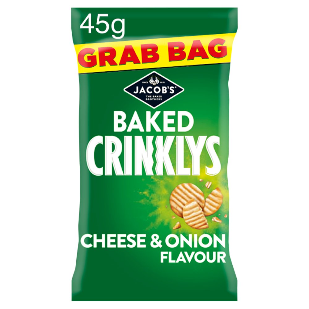 Jacob's Baked Crinklys Cheese & Onion Grab Bag 30 x 45g