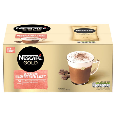 NESCAFE Gold Cappuccino Unsweetened Taste Sachets - 50 x 14.2g
