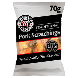 Pork Scratchings 12 x 70g - Midland Snacks Traditional