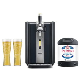 PerfectDraft Peroni Nastro Azzurro Draft System Starter Bundle  - Black & Silver