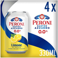 Peroni 0.0% Lemon Alcohol Free Beer Cans 4x330ml