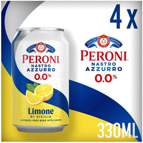 Peroni 0.0% Lemon Alcohol Free Beer Cans 4x330ml