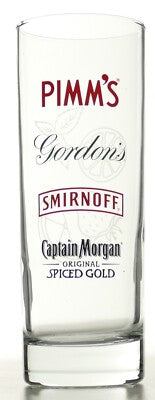 Multibranded Pimm's, Smirnoff, Gordon's, Captain Morgan's Spiced Highball Glass