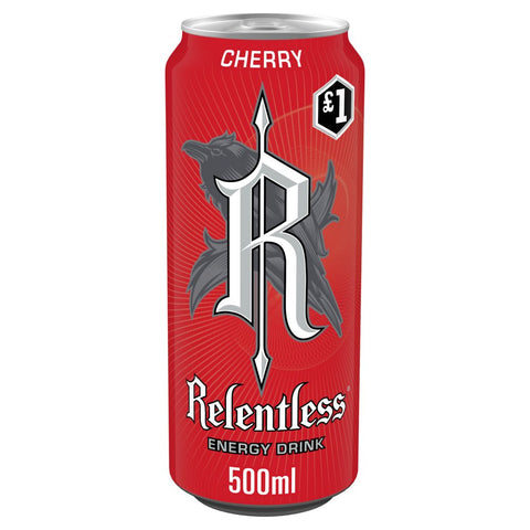 Relentless Cherry Energy Drink12 x 500ml PMP £1