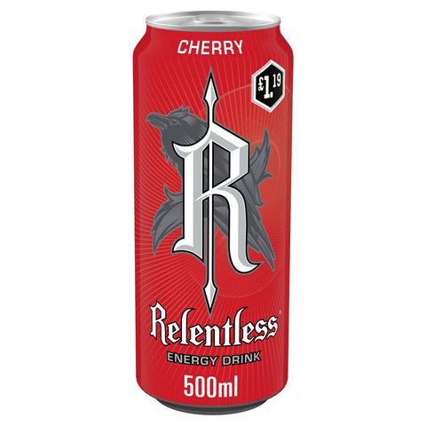 Relentless Cherry Energy Drink12 x 500ml PMP £1