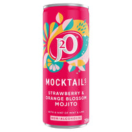 J2O Strawberry & Orange Blossom Mojito Mocktail 250ml Can