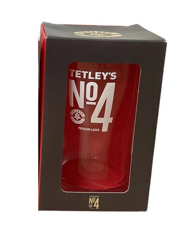 Tetley's No 4 Premium Lager int Beer Glass - Boxed