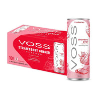 Voss Strawberry & Ginger Sparkling Water 10x 330ml Cans