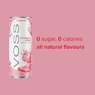 Voss Strawberry & Ginger Sparkling Water 10x 330ml Cans